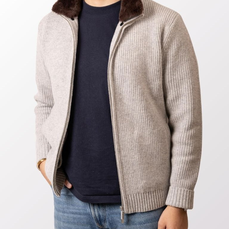 Lucian | Fur Trim Cardigan