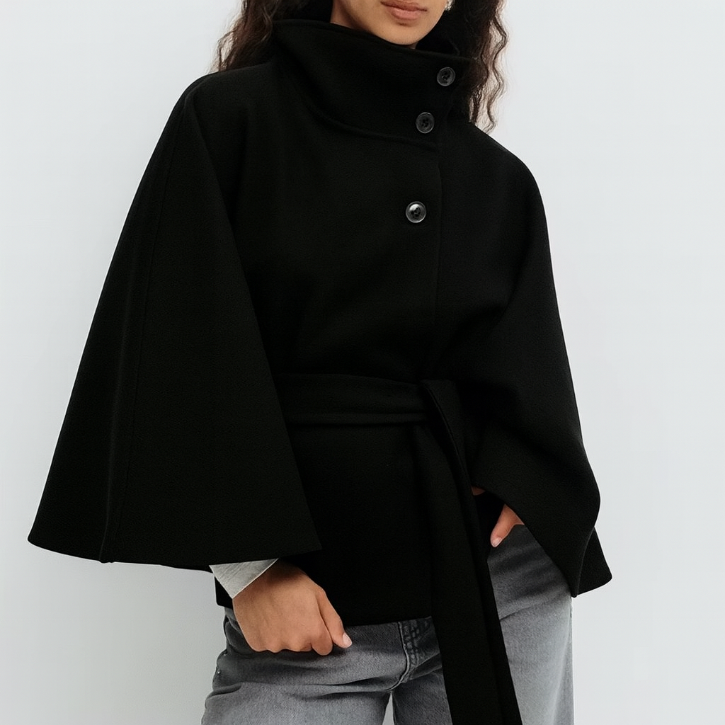 The Aurelia | Belted Cape Jacket