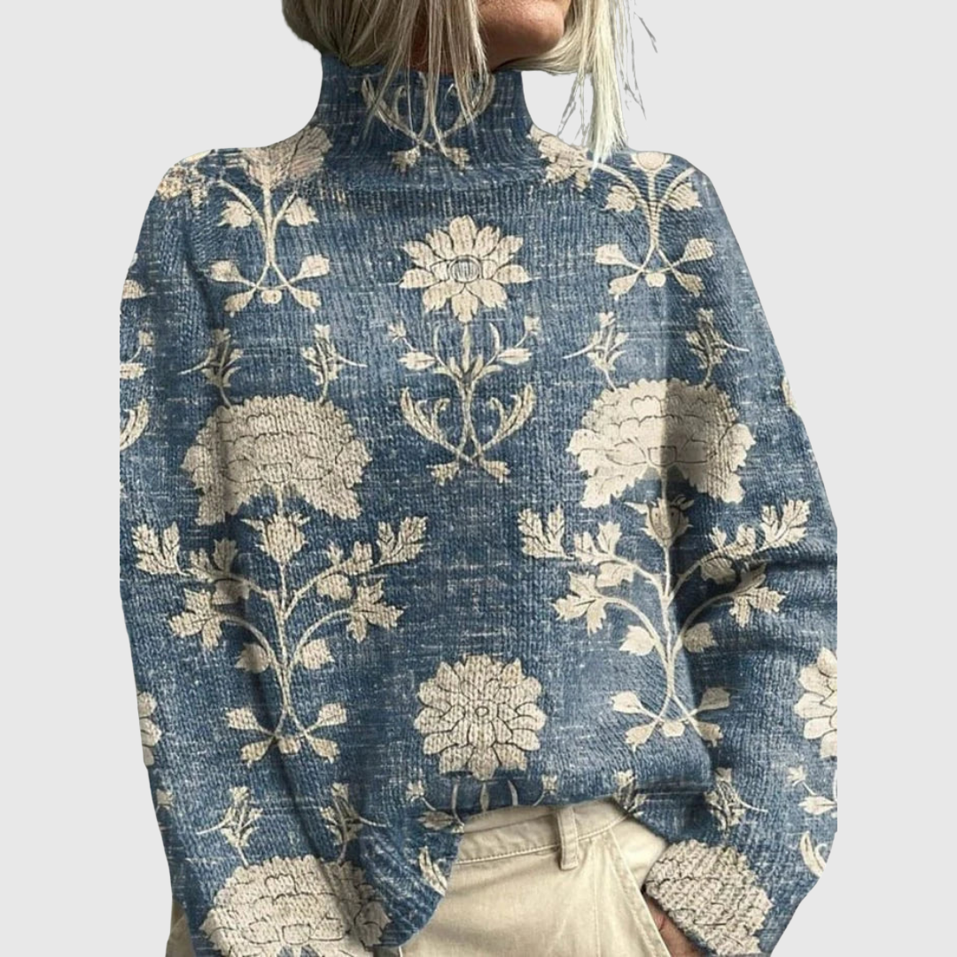 The Meadow | Embroidered Turtleneck Sweater
